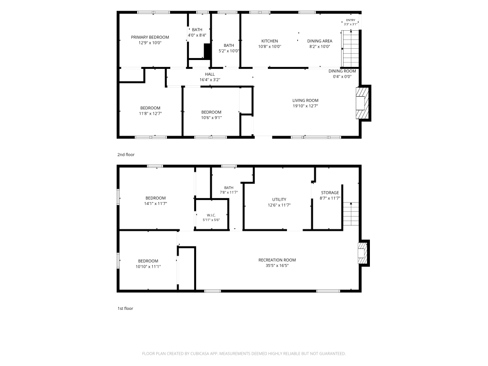 Lower level floor plan with additional bedrooms and family room