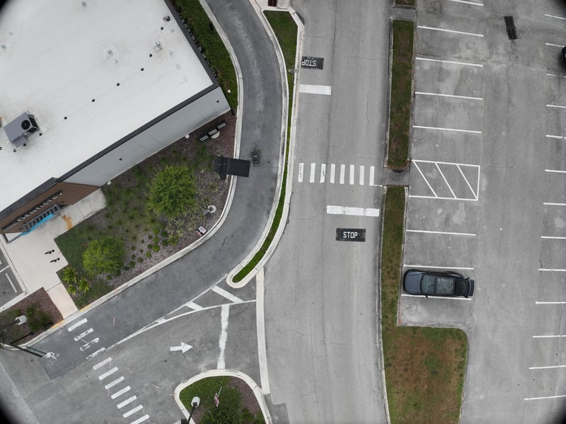 Aerial view of drive and small structure rooftop at 9406 Atlantic Blvd, Jacksonville, FL 32225