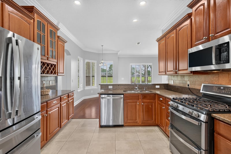 Kitchen with stainless appliances and tile floor at 4109 Eagle Landing Pkwy, Orange Park, FL 32065