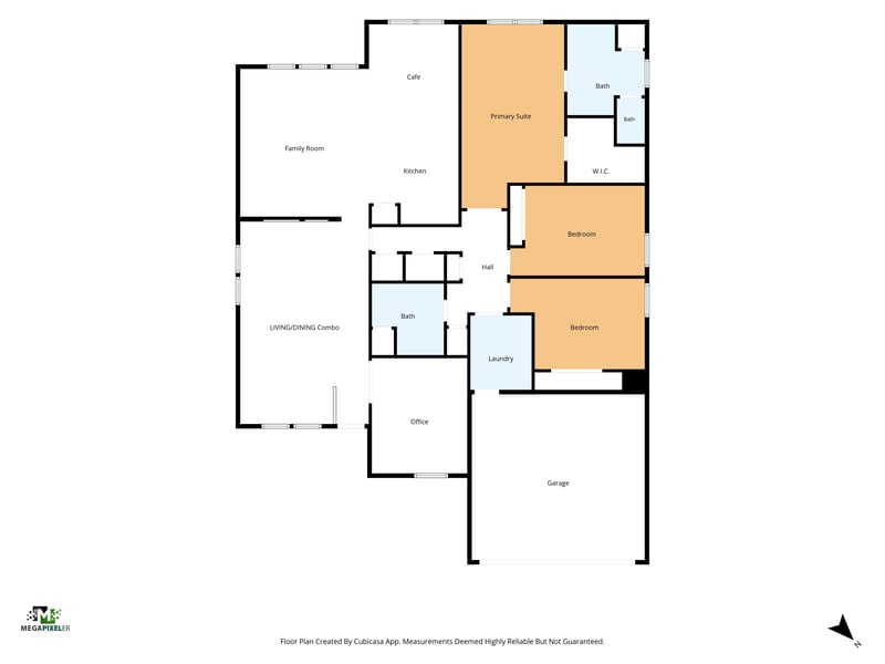 Floor plan of the single-story home at 2282 Justin Lake Dr, Jacksonville, FL