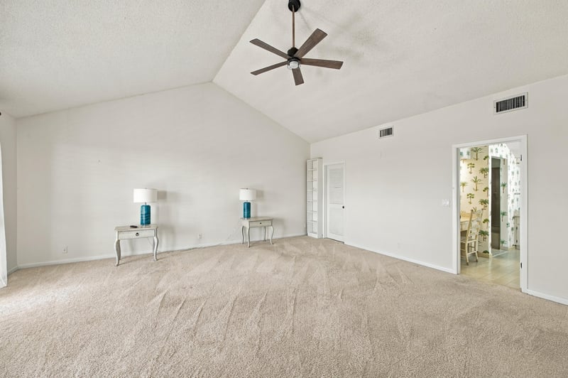Empty room with vaulted ceiling and fan at 752 Spinnakers Reach Dr, Ponte Vedra Beach, FL 32082