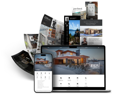 Visual Advantage marketing kit — flyers, social tiles and property website