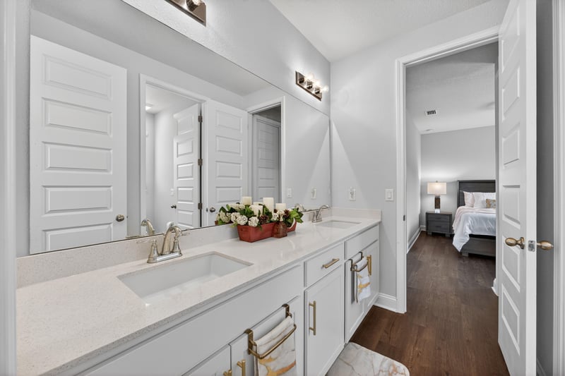 Bathroom hallway with vanity at 85491 Fall River Pkwy, Fernandina Beach, FL 32034