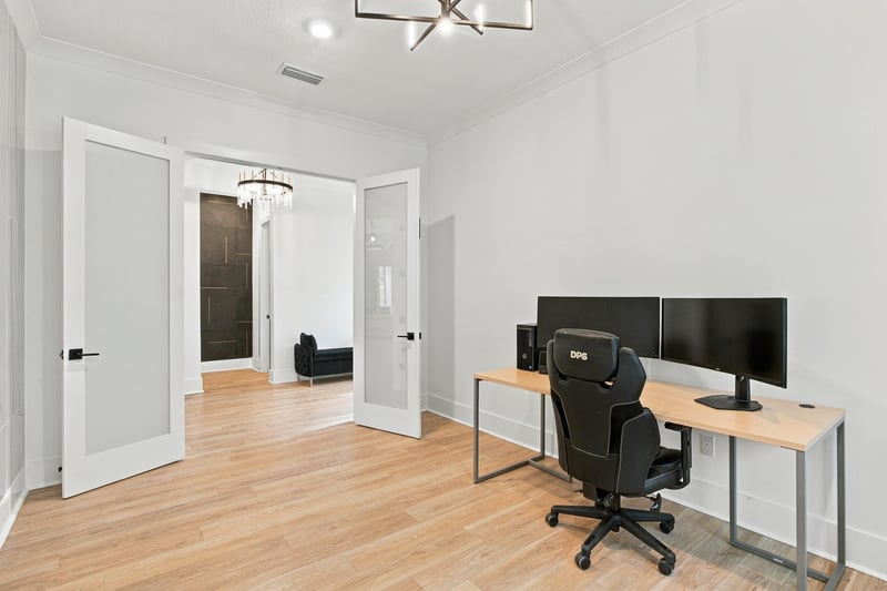 Second flex room with desk setup at 907 Seagrove Dr, Ponte Vedra Beach, FL 32081