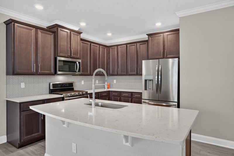 Kitchen sink view with stainless appliances at 331 Millerstone Dr, St. Augustine, FL 32092