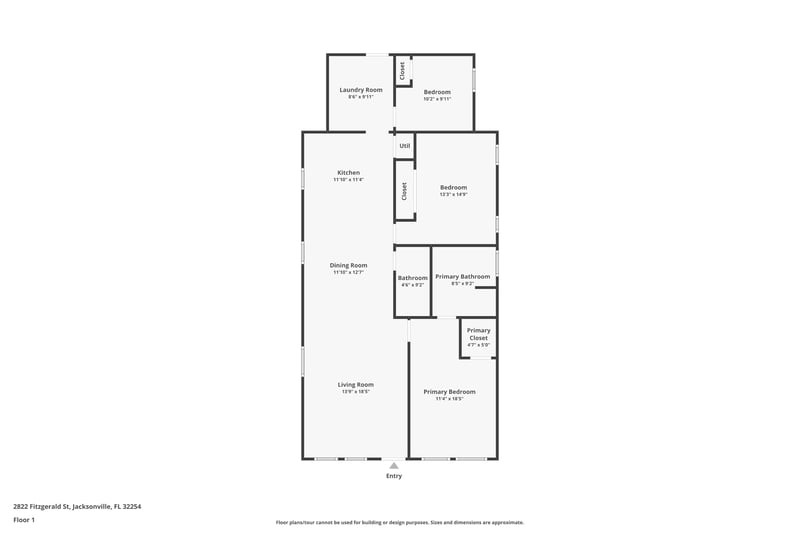 Floor plan 1 of 2822 Fitzgerald St, Jacksonville, FL 32254