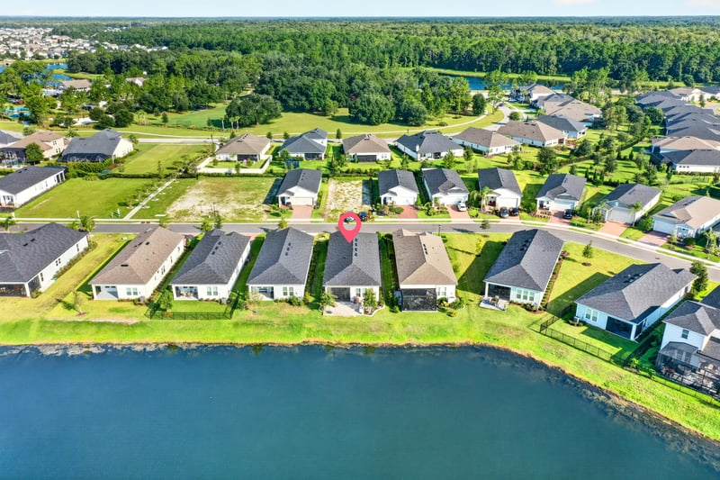 Aerial view of the neighborhood and ponds in St. Augustine, FL