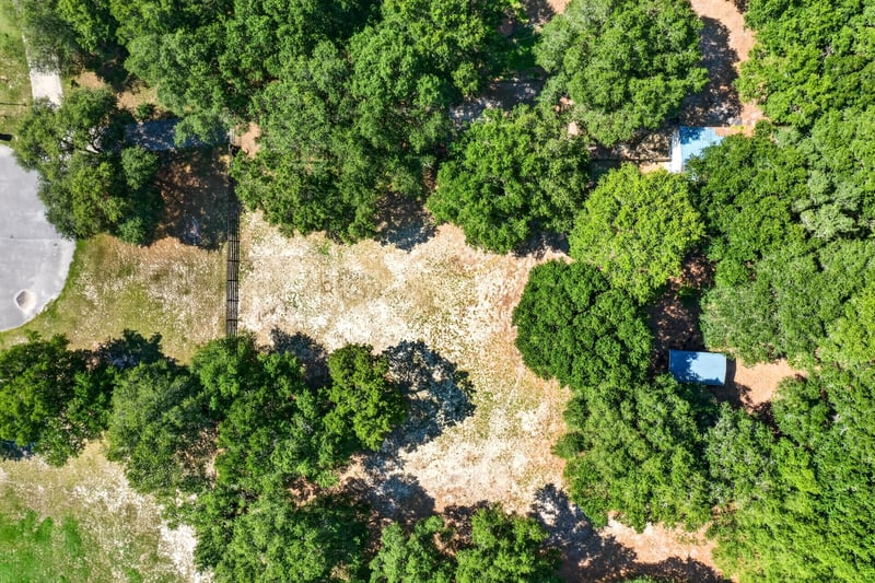 Aerial view of wooded land boundary in Green Cove Springs, FL