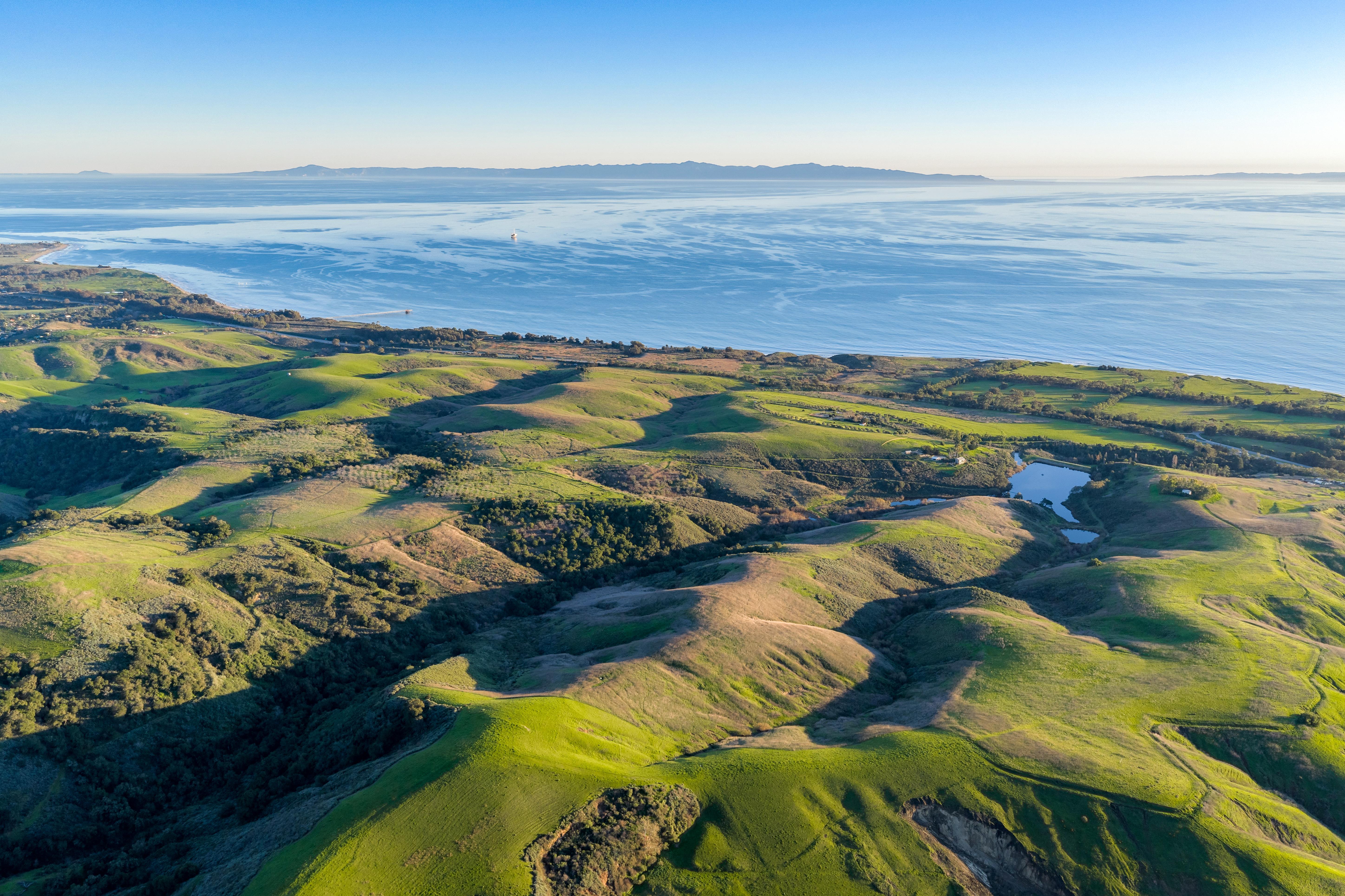 Aerial drone photography of coastal estate at Naples Access Rd, Goleta CA — real estate drone photography by VirTour Media
