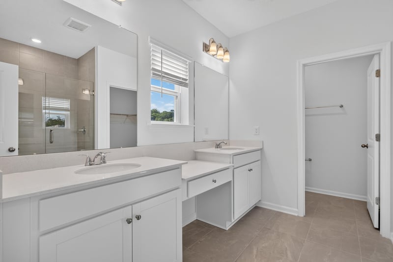 Bathroom double vanity with window at 269 Bluegrass Wy, St. Augustine, FL 32092