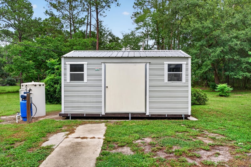 Storage shed on gravel pad at 3249 Maryland Ave, Green Cove Springs, FL
