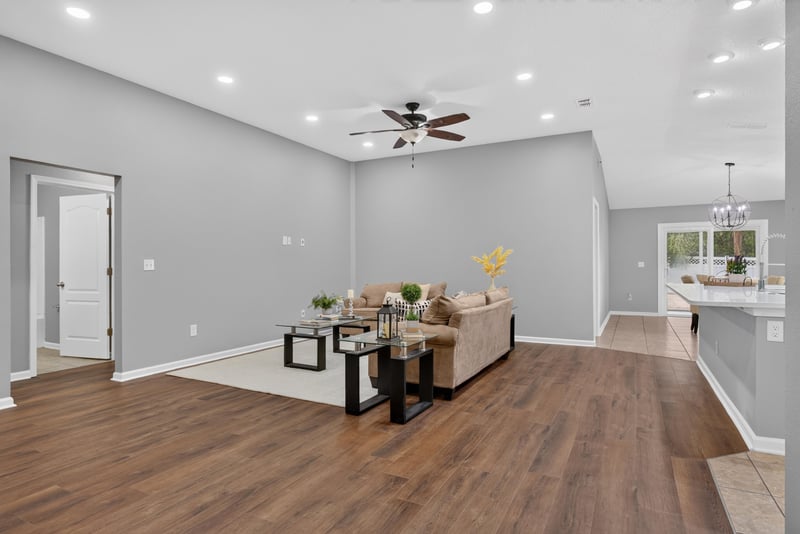 Living room view toward kitchen at 706 Grampian Highlands Dr, St. Johns, FL 32259