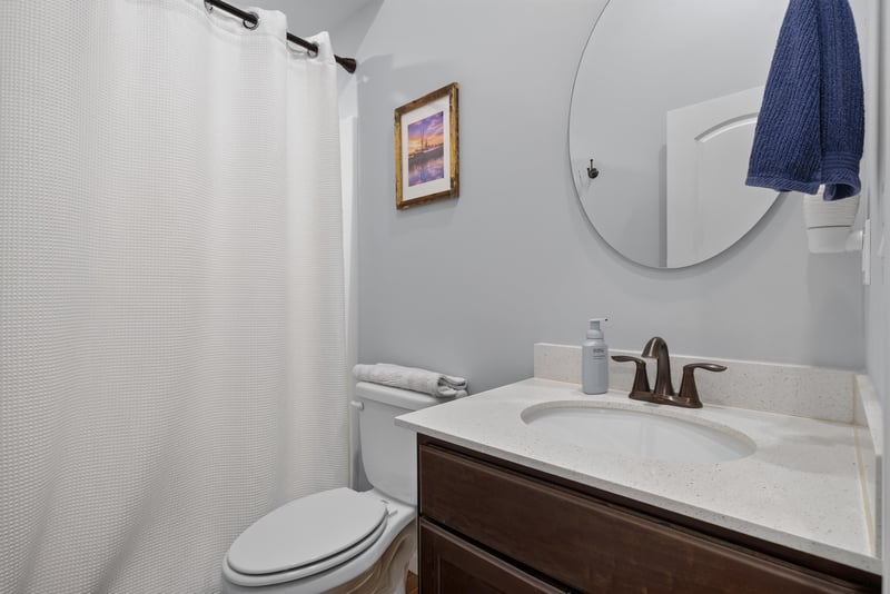 Bathroom with vanity and pedestal sink at 2304 Spring Hill Ct, Orange Park, FL