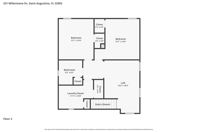 Floor plan 3 of 331 Millerstone Dr, St. Augustine, FL 32092