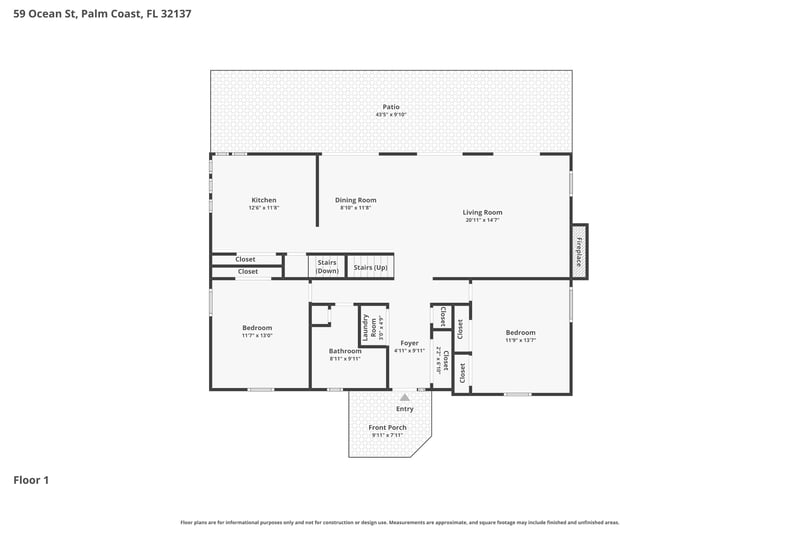 Floor plan 2 of 59 ocean street, Palm Coast, FL 32137
