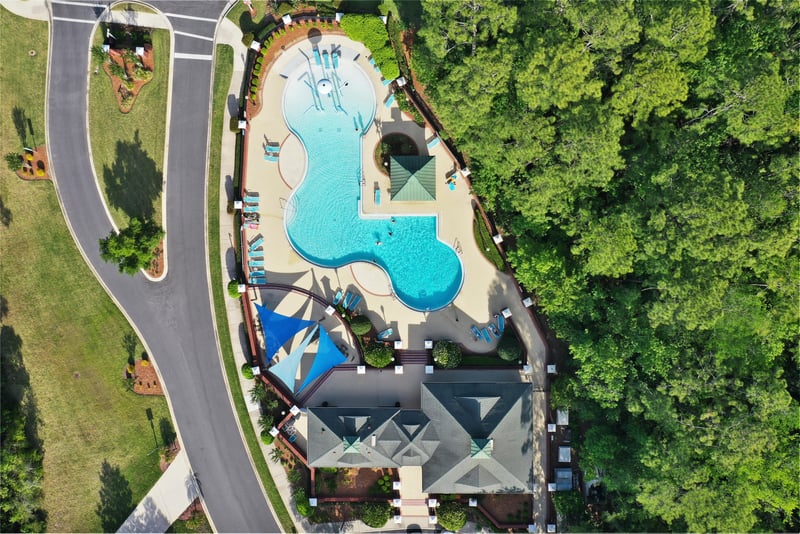 Aerial Pool Bird Eye at 1035 W Dorchester Dr, Fruit Cove, FL 32259