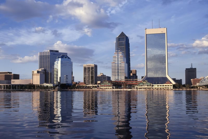 Downtown Jacksonville skyline along the river