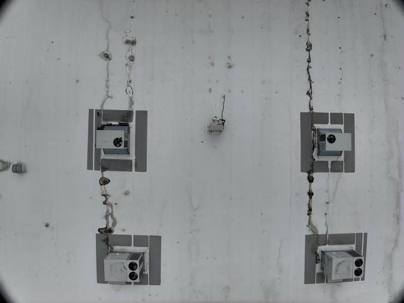 Aerial view of rooftop HVAC units and seams at 9406 Atlantic Blvd, Jacksonville, FL 32225