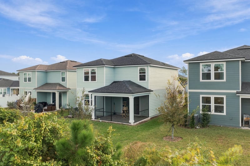 Rear exterior with covered porch, photographed by Megapixeler on Torres Trace, St. Augustine