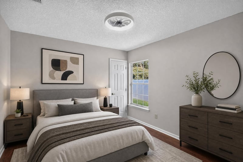 Bedroom with bed and dresser at 11828 Heather Grove Ln, Jacksonville, FL
