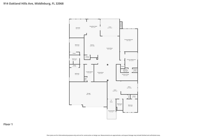 Floor Plan at 914 Oakland Hills Ave, Middleburg, FL 32068
