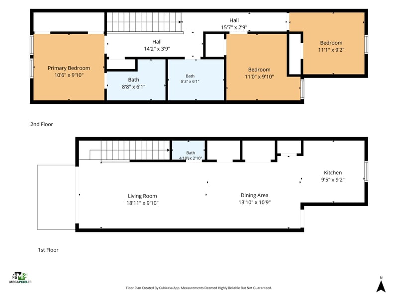 Floor plan showing first and second floor layout at 2837 Black Buck Cir, Jacksonville, FL 32225