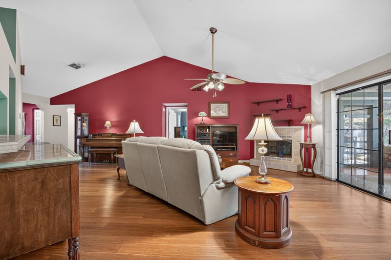 Family room with sliding glass doors at 4837 Pareja Ct, Jacksonville, FL 32225