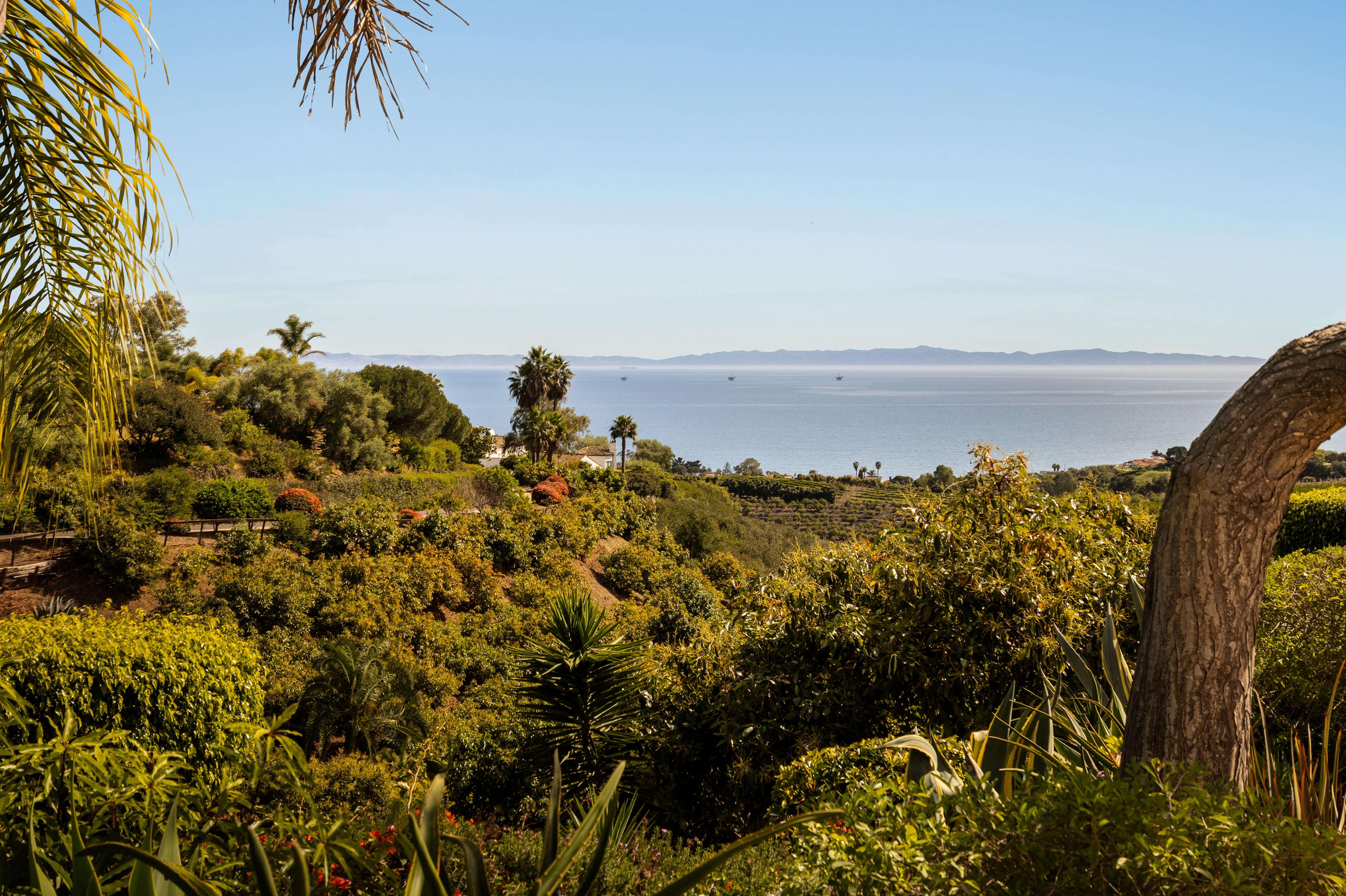 Virtual real estate photography of outdoor living area at 11 Hunt Drive Santa Barbara — Pacific Ocean views by VirTour Media