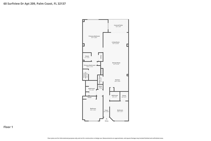 Floor Plan at 60 Surfview Dr #206, Palm Coast, FL 32137