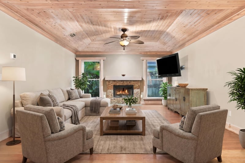 Living room with fireplace, photographed by Megapixeler on Winding Springs Ct, Jacksonville