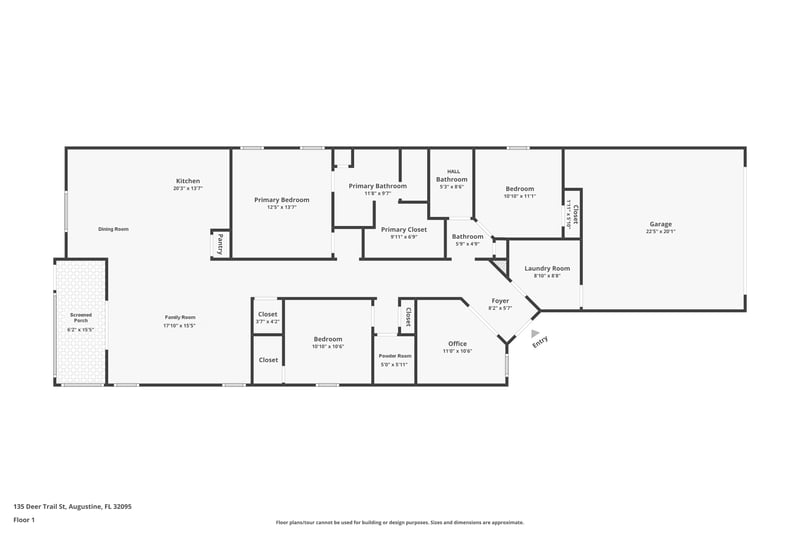 Floor plan 1 of 135 Deer Trail, St. Augustine, FL 32095