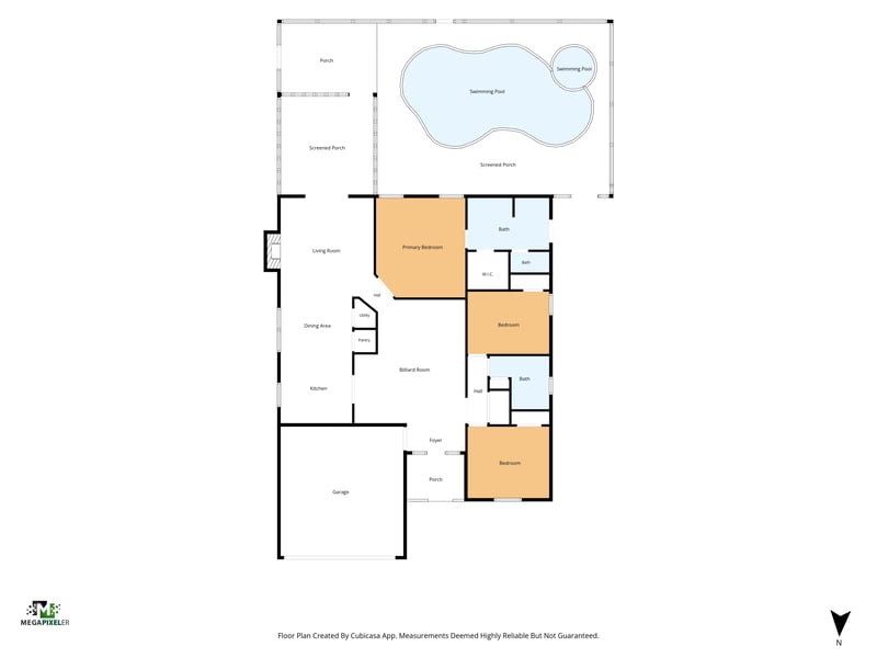 Floor plan 1 drawn by Megapixeler, Bandera Cir S, Jacksonville