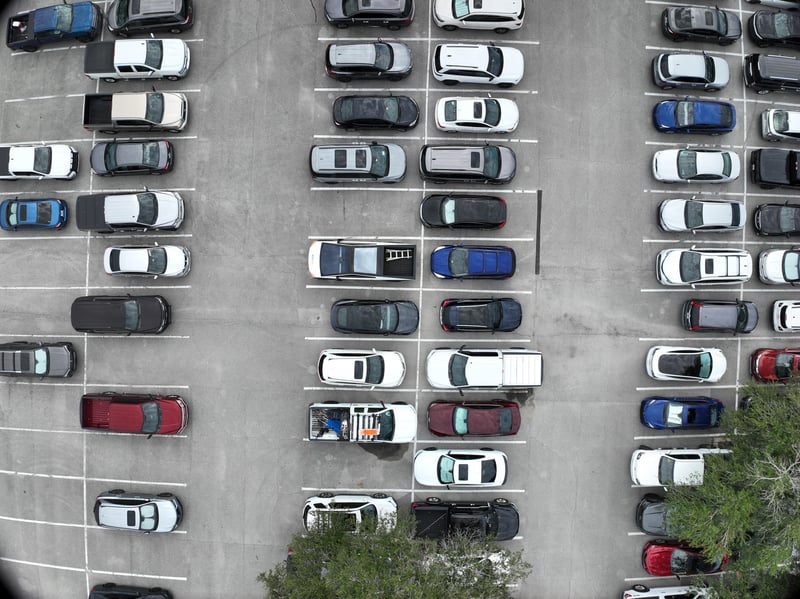 Aerial view of parking rows at 9406 Atlantic Blvd, Jacksonville, FL 32225