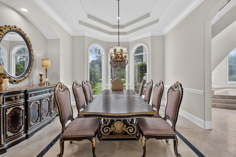 Dining room with ornate chandelier at 344 Broward Rd, Jacksonville, FL