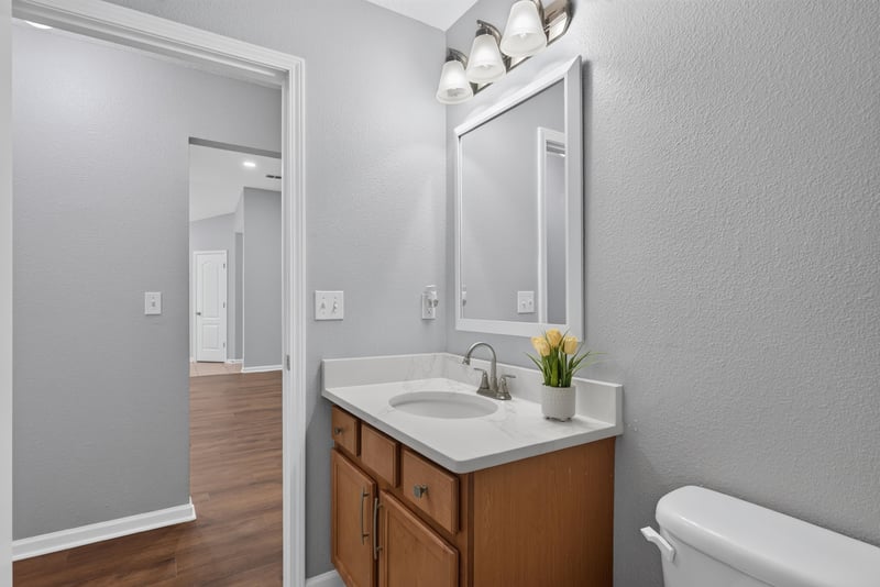 Bathroom vanity near hallway at 706 Grampian Highlands Dr, St. Johns, FL 32259