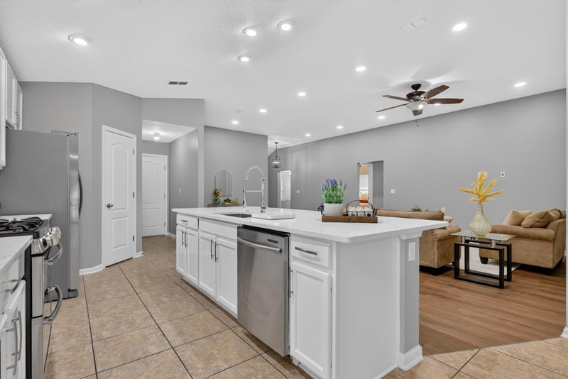 Kitchen open to living room at 706 Grampian Highlands Dr, St. Johns, FL 32259