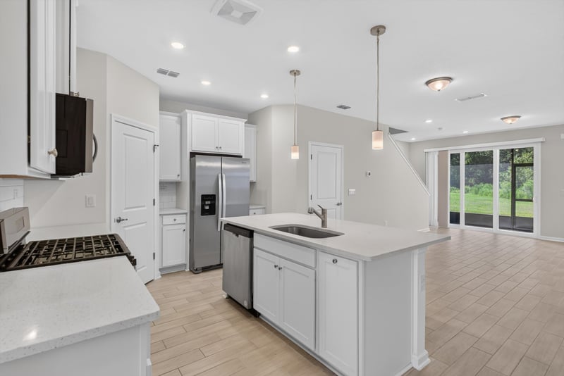 Kitchen with stainless steel refrigerator at 39 Mellowood Ln, St. Augustine, FL 32092