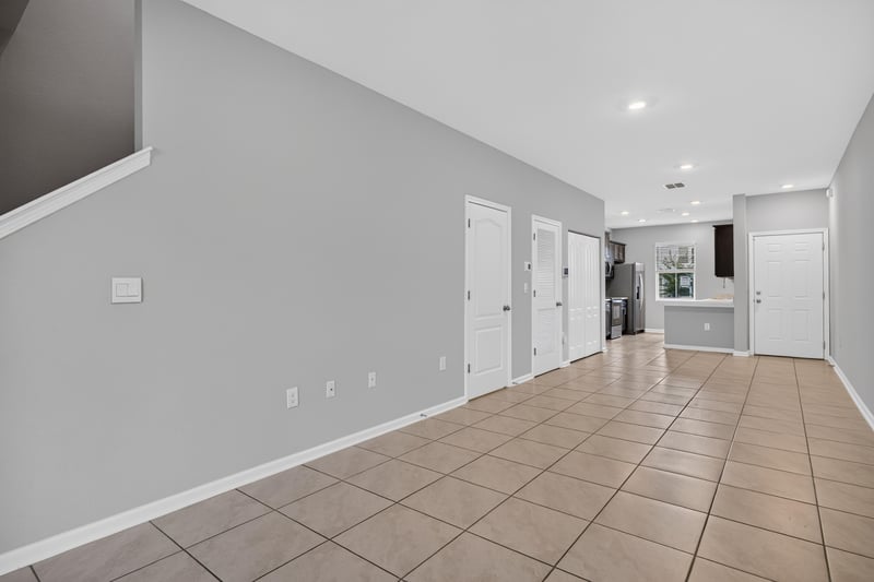 Hallway view toward kitchen entrance at 2837 Black Buck Cir, Jacksonville, FL 32225