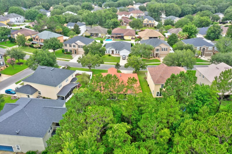 Aerial view of neighborhood in Orange Park