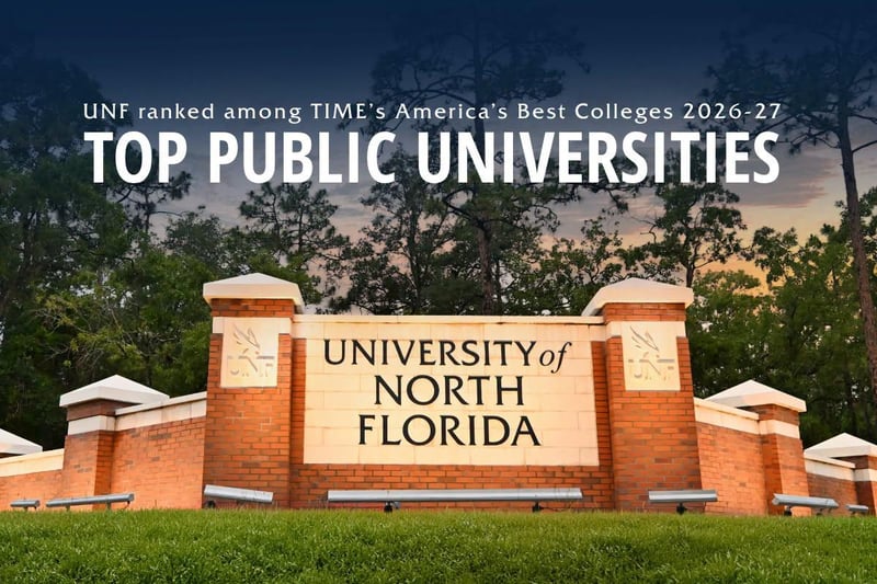 University of North Florida entrance sign in Jacksonville