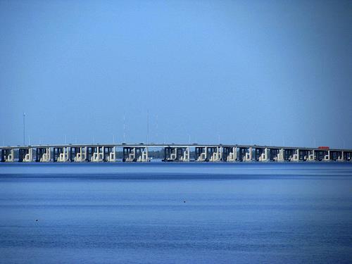 Long bridge crossing open water in Jacksonville