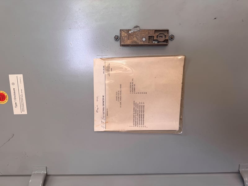Disconnect switch with identification tag at 11700 New Kings Rd, Jacksonville, FL 32219