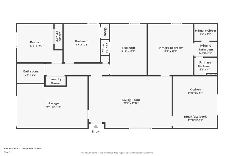 Floor plan 1 of 1574 Slash Pine Ct, Orange Park, FL 32073