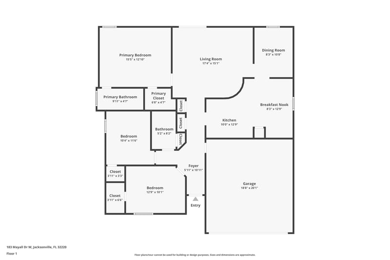 Floor plan 1 of 183 Mayall Dr, Jacksonville, FL 32220