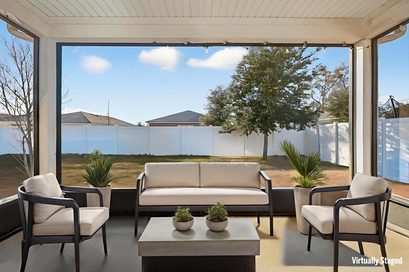 Screened Lanai Virtually Staged at 6308 Thatcher, Jacksonville, FL 32222