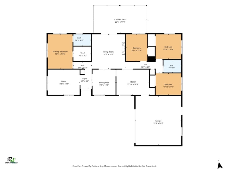 Floor plan showing bedroom and living room layout at 4117 Wilcrest Ct, Jacksonville, FL 32277