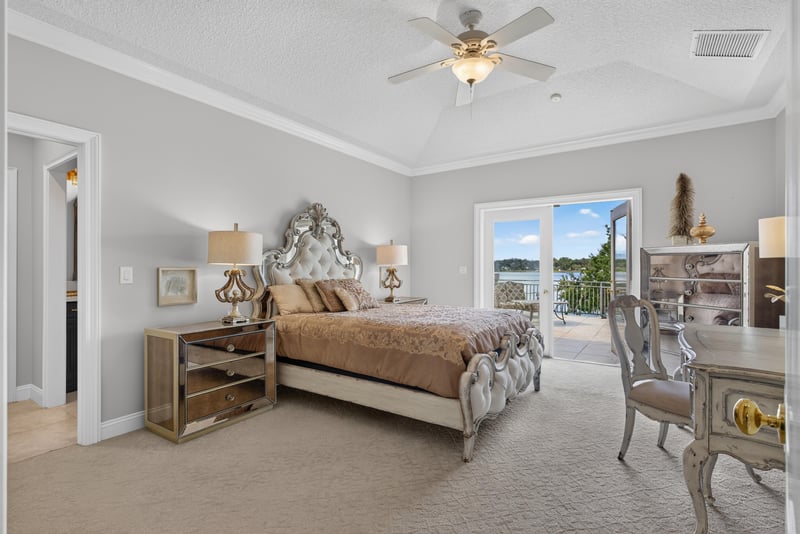 Bedroom with upholstered bed at 344 Broward Rd, Jacksonville, FL