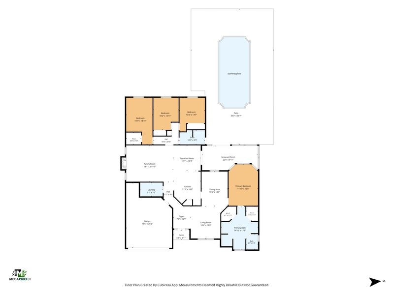 Floor plan, photographed by Megapixeler on Winding Springs Ct, Jacksonville