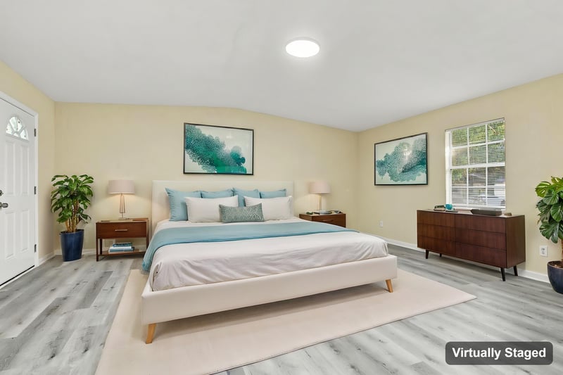 Bedroom with virtual staging, photographed by Megapixeler on W 24th St, Jacksonville