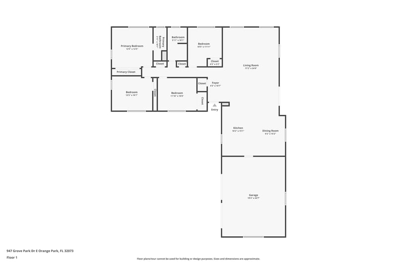 Floor plan 1 of 947 Grove Park Dr E, Orange Park, FL 32073
